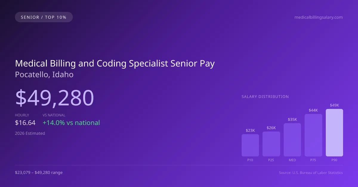 Medical Billing and Coding Specialist Senior Salary in Pocatello, ID — 2026 est., based on 2025 BLS