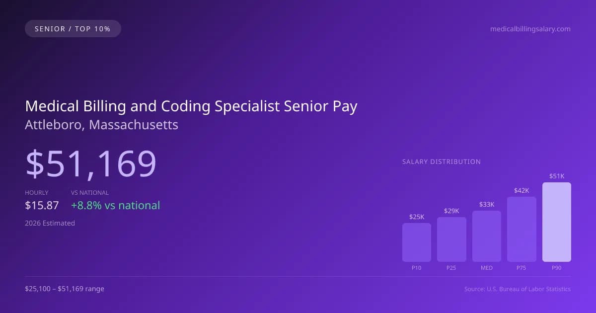 Medical Billing and Coding Specialist Senior Salary in Attleboro, MA — 2026 est., based on 2025 BLS