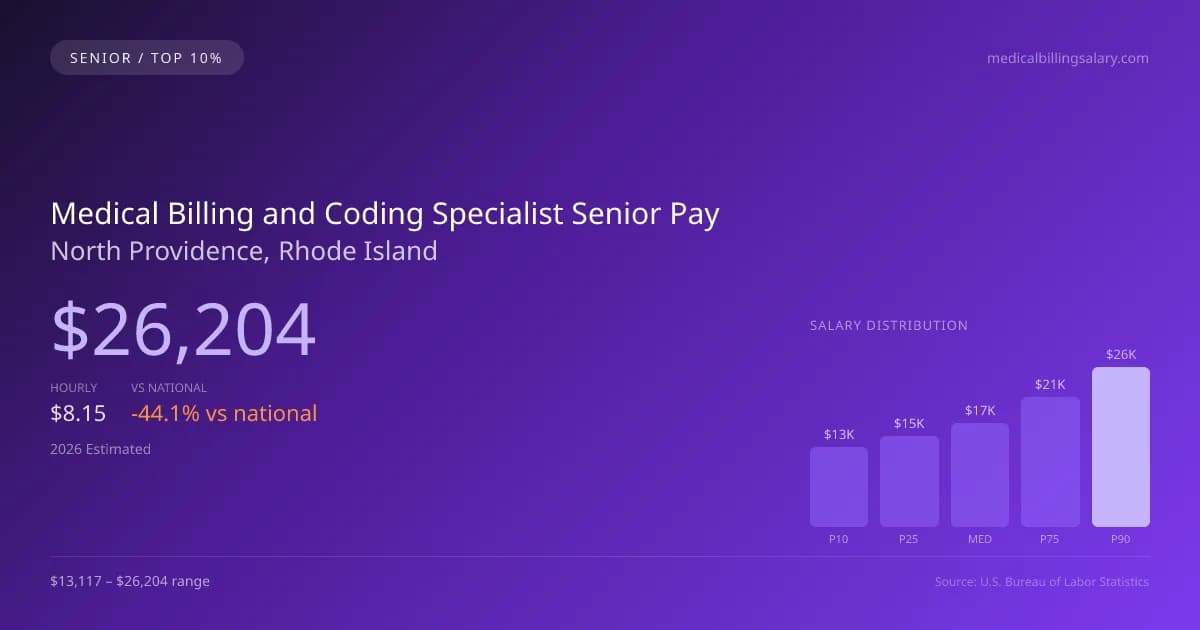 Medical Billing and Coding Specialist Senior Salary in North Providence, RI — 2026 est., based on 2025 BLS