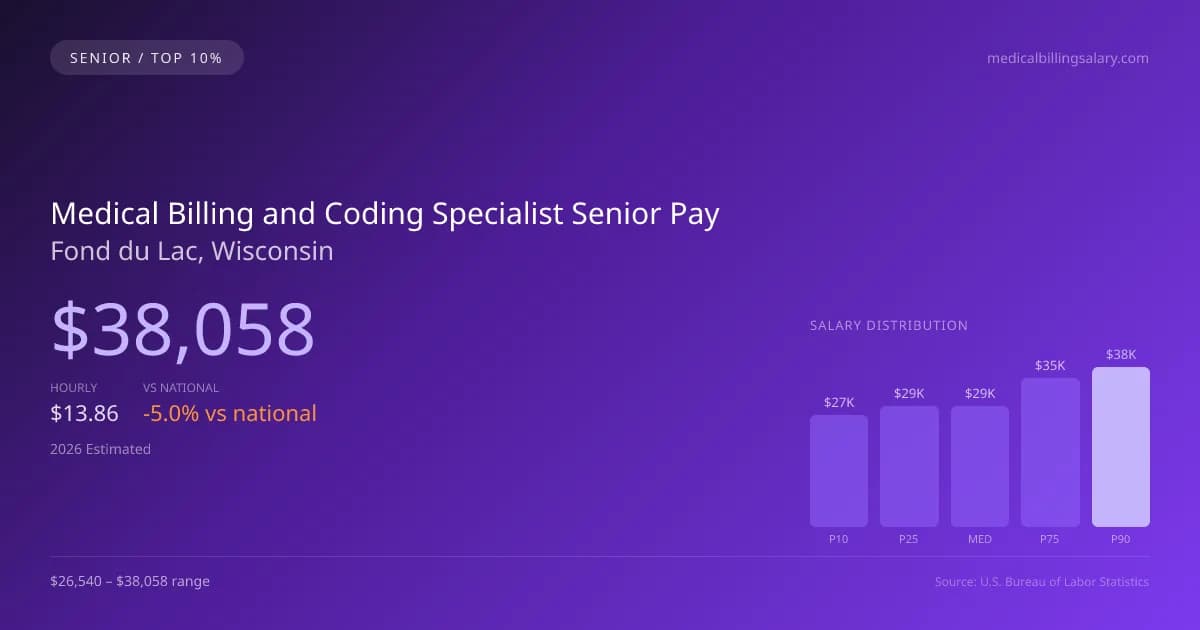 Medical Billing and Coding Specialist Senior Salary in Fond du Lac, WI — 2026 est., based on 2025 BLS