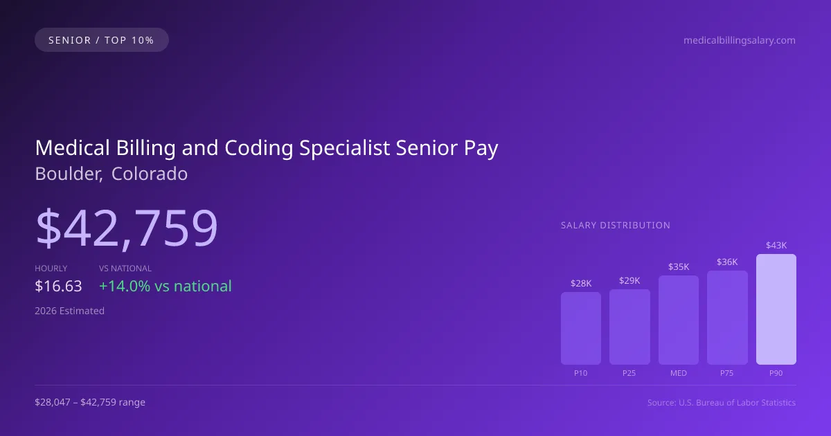 Medical Billing and Coding Specialist Senior Salary in Boulder, CO — 2026 est., based on 2025 BLS