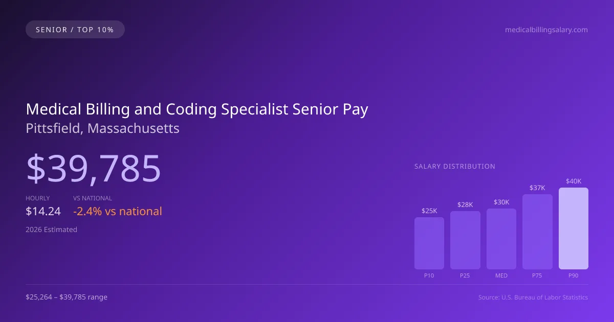 Medical Billing and Coding Specialist Senior Salary in Pittsfield, MA — 2026 est., based on 2025 BLS