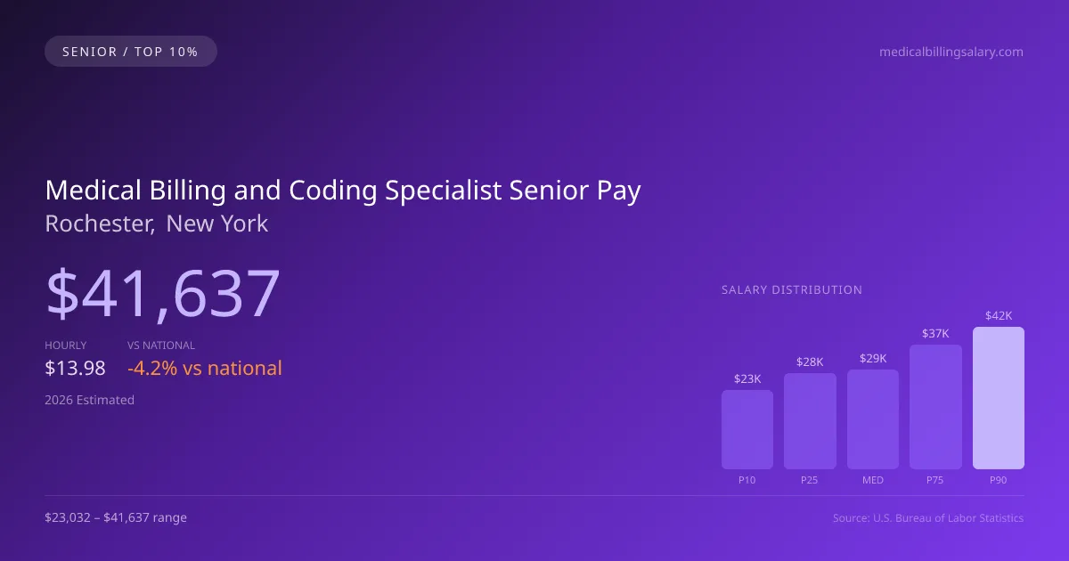 Medical Billing and Coding Specialist Senior Salary in Rochester, NY — 2026 est., based on 2025 BLS